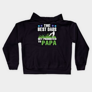 The Best Dads Get Promoted To Papa Distressed Father's Day Kids Hoodie